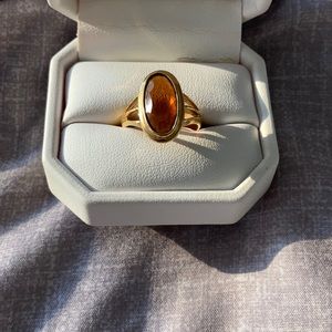 Brass Faux Topaz Ring
